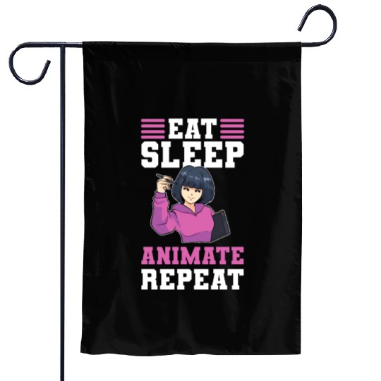 Visual Artist Animate 3D Art Eat Sleep Animate Garden Flags