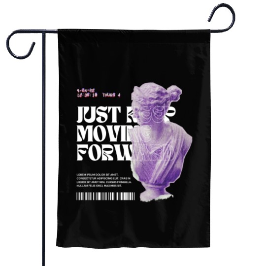 Black and White Typography Garden Flags