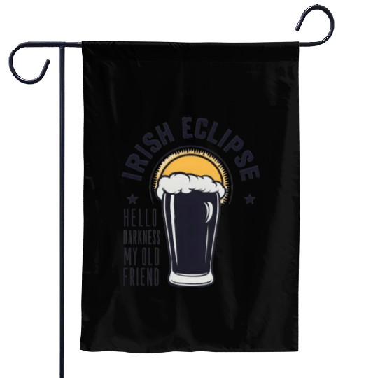 Irish Solar Eclipse - Hello Darkness My Old Friend Garden Flags