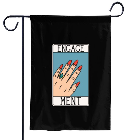 Engagement - Engaged Tarot Card - Wedding Proposal Garden Flags
