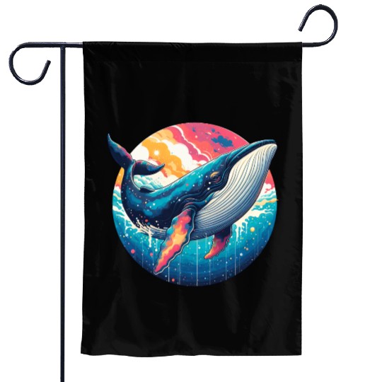 colorful whale Garden Flags