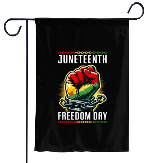 Juneteenth breaking chains, embracing freedom Garden Flags