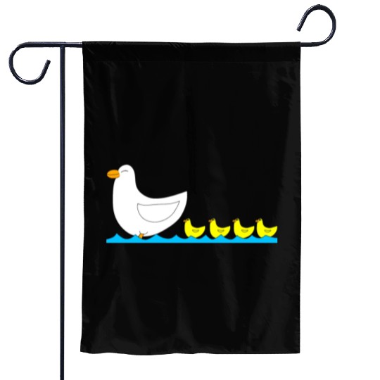 Duck with ducklings Garden Flags