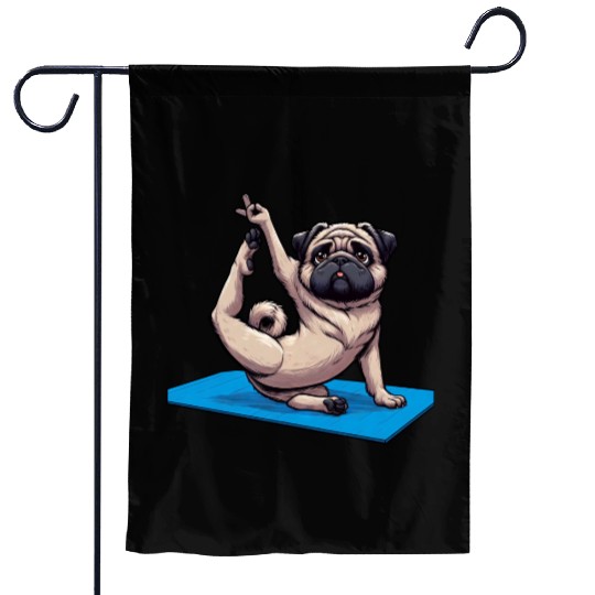Funny Pug: Yoga & Quirky Meditation Garden Flags