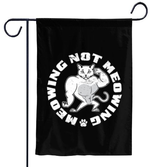 Mewing Not Meowing Funny Cat Meme Jawline Garden Flags