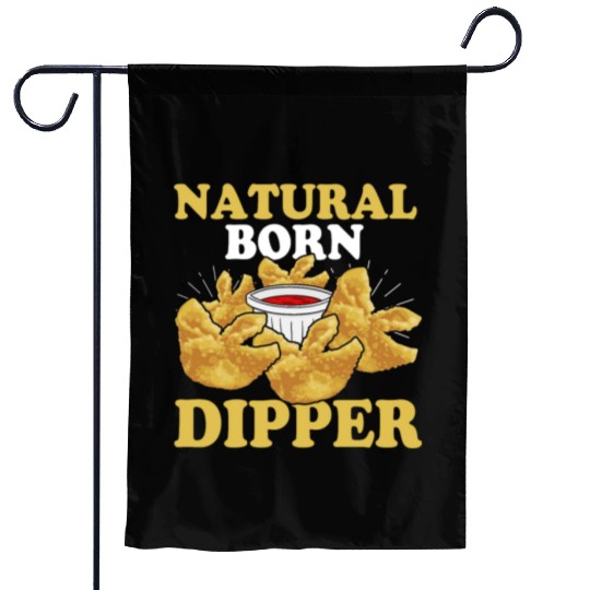 Natural Born DipperFunny Crab Rangoon Garden Flags