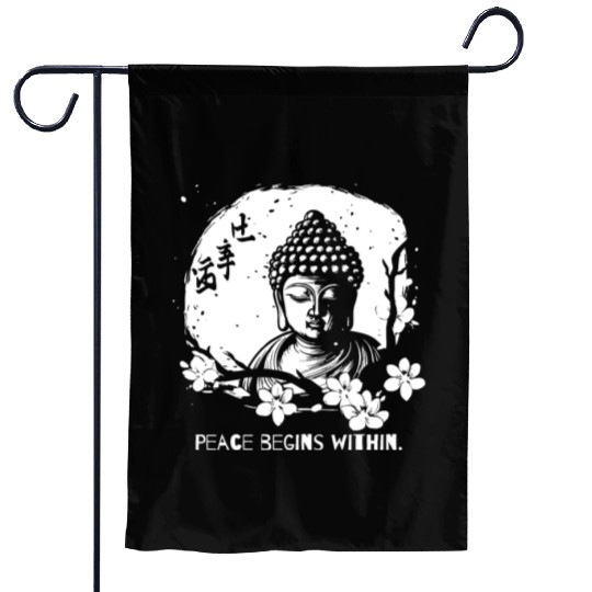 Peace Begins Within – Serene Buddha Garden Flags