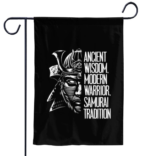 Black And White Samurai Garden Flags