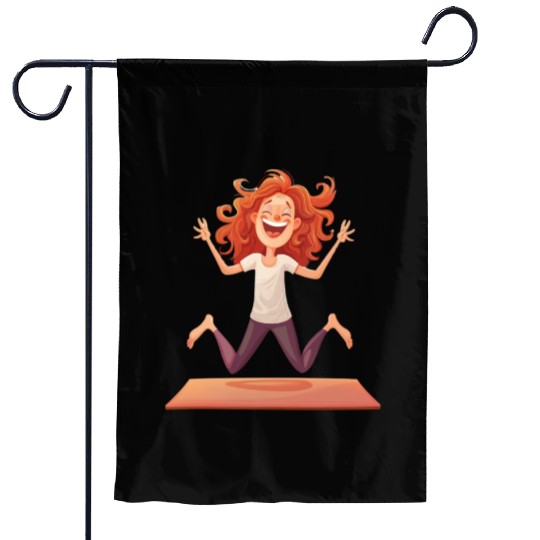 Joyful Yoga Moment Meditation Pose Garden Flags