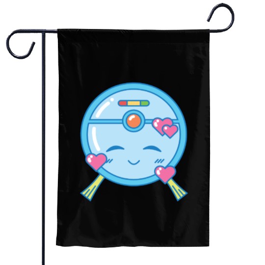 Adorable Kawaii Vacuum Robot Garden Flags