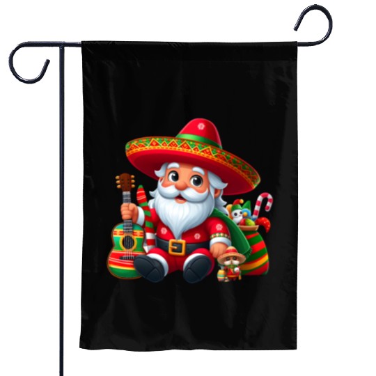 Cinco de Mayo Santa Claus Garden Flags
