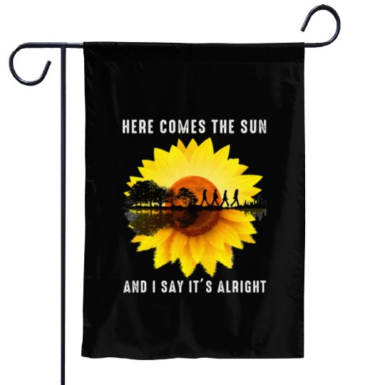Here Comes The Sun And I Say It s Alright Guitar Garden Flags