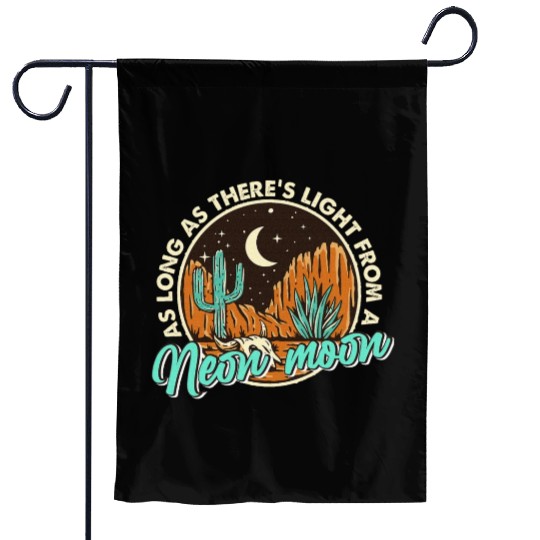Neon Moon Cactus Country Mountain Vintage Retro Garden Flags