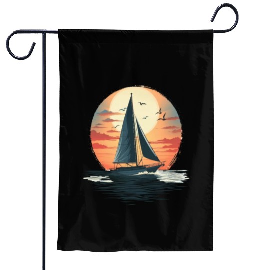 Sail Into The Sunset Nautical Adventure Garden Flags