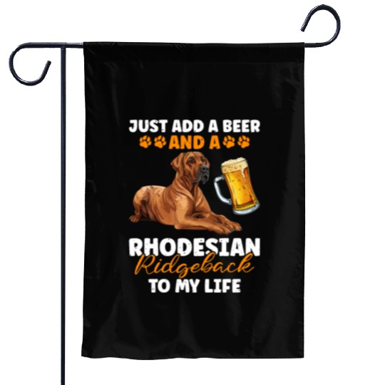 Ridgeback ADD A BEER AND A RHODESIAN RIDGEBACK Garden Flags