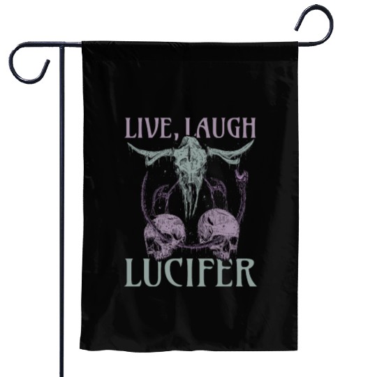 Live Love Lucifer Goth Festival Death Metal Garden Flags