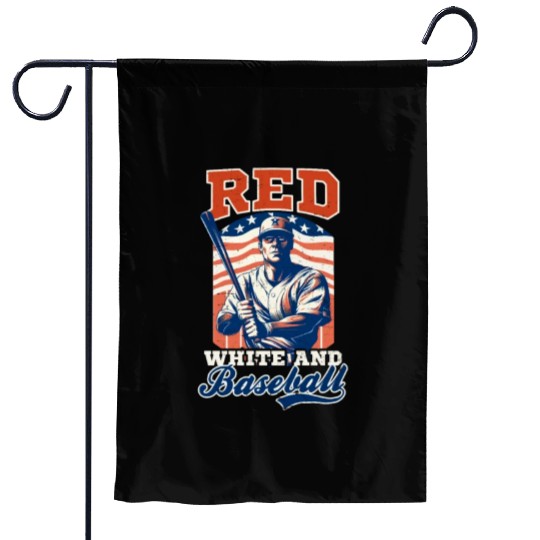 4th Of July Baseball Red White Baseball Garden Flags