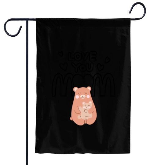 Peach Cute Mom And Baby Bear Mother s Day Card 4 Garden Flags