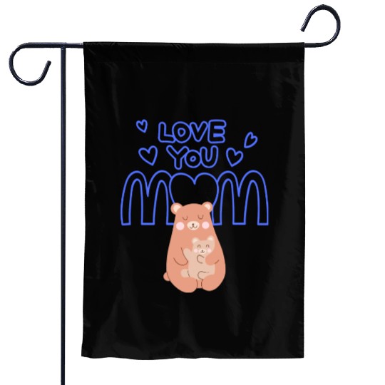 Peach Cute Mom And Baby Bear Mother s Day Card 3 Garden Flags