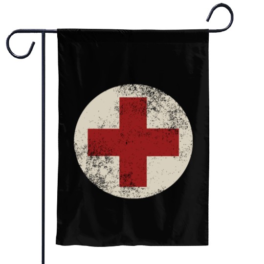 WW2 Combat Medic Symbol Garden Flags