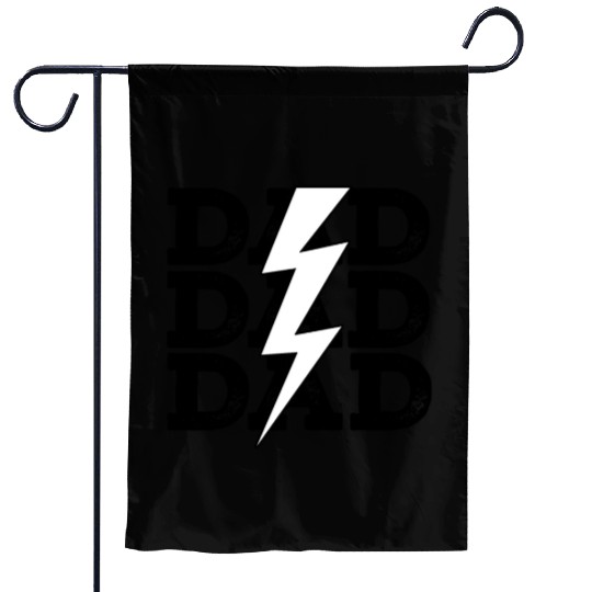 Baseball Dad Distressed Retro Lightning Bolt Garden Flags