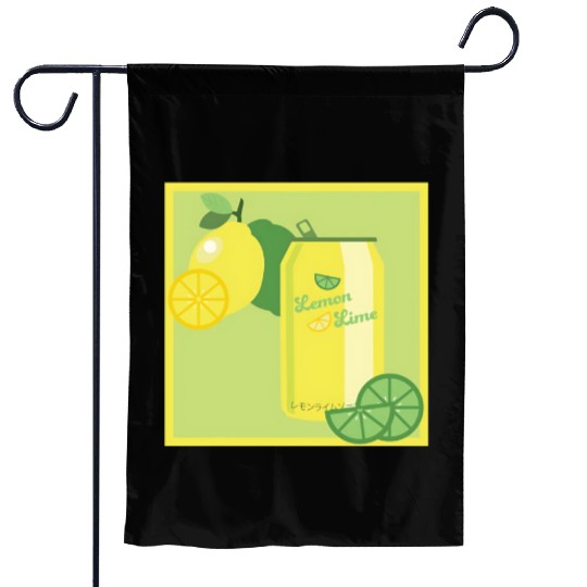 Lemon Lime Soda Garden Flags
