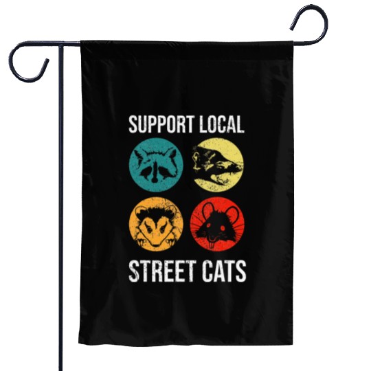 Support Local Street Cats Tropique Skunk Opossum Garden Flags
