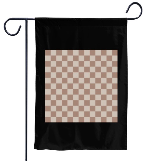 Brown Classic Checkered Big Checkerboard Garden Flags