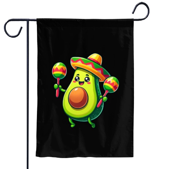 Cinco de Mayo Avocado in Mexico Garden Flags