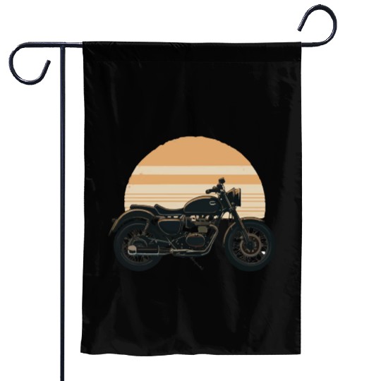 A classic motorcycle Garden Flags