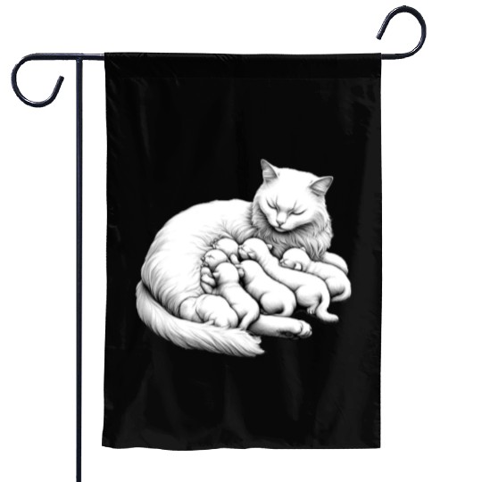 Breastfeeding Mother Cat Garden Flags