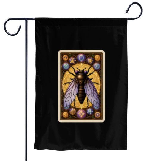 CICADA INVASION 2024 TAROT CARD, CICADAGEDDON 2024 Garden Flags
