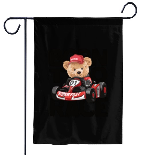 Born To Race Motorsport Car Racing Driver Kart Garden Flags