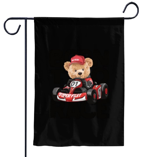 Born To Race Motorsport Car Racing Driver Kart Garden Flags