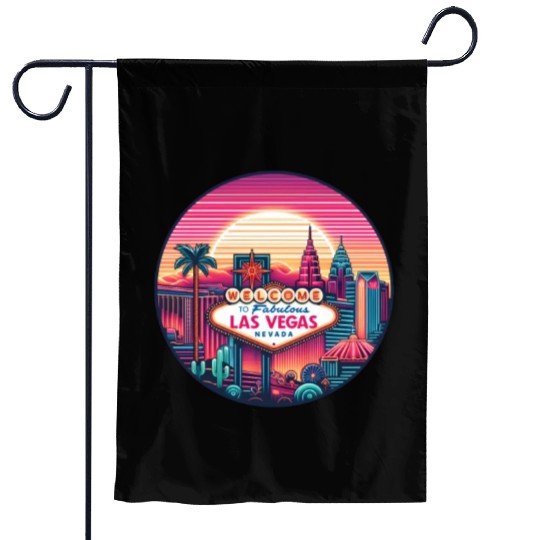 Sunset over Las Vegas Garden Flags