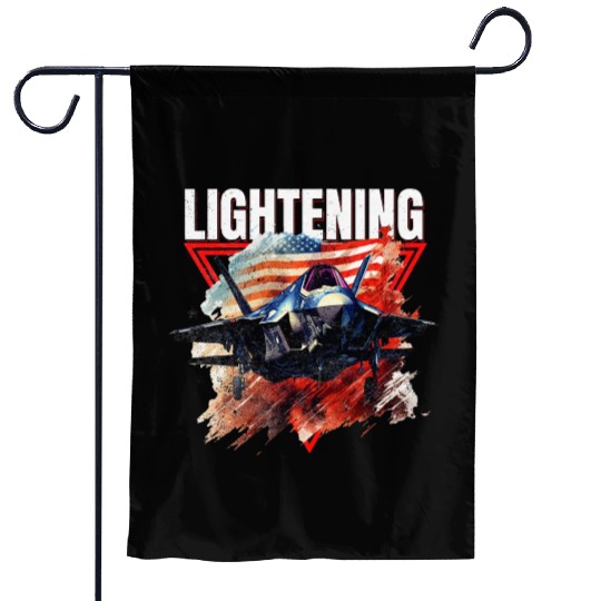 F35 Lightning Fighter Jet Plane Veteran Military Garden Flags