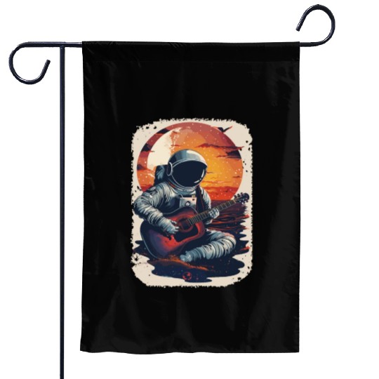 Astronaut Guitar Player Space Music Lover Garden Flags
