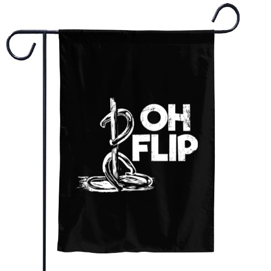 Oh Flip Funny Horseshoe Pitching Garden Flags