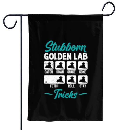 Labrador STUBBORN GOLDEN LAB TRICKS Labrador Garden Flags
