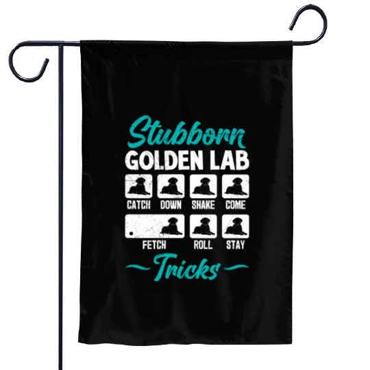 Labrador STUBBORN GOLDEN LAB TRICKS Labrador Garden Flags