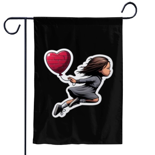 Girl with Balloon by Banksy, Iconic Street Art Garden Flags