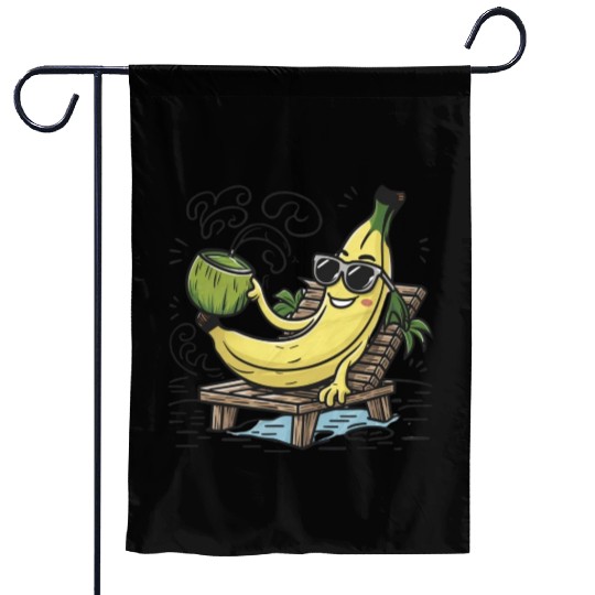 Tropical Paradise: Tranquil Beach Sunset Garden Flags