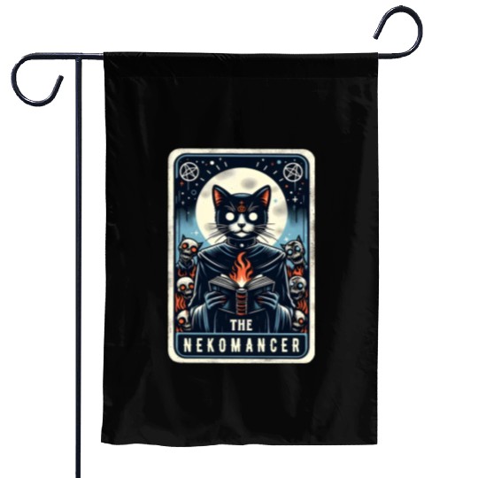 The Nekomancer Funny Tarot Necromancer Cat Pun Garden Flags