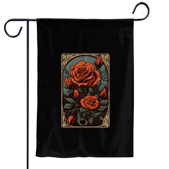 Rose Tarot Card Reader Astrology Occult Garden Flags