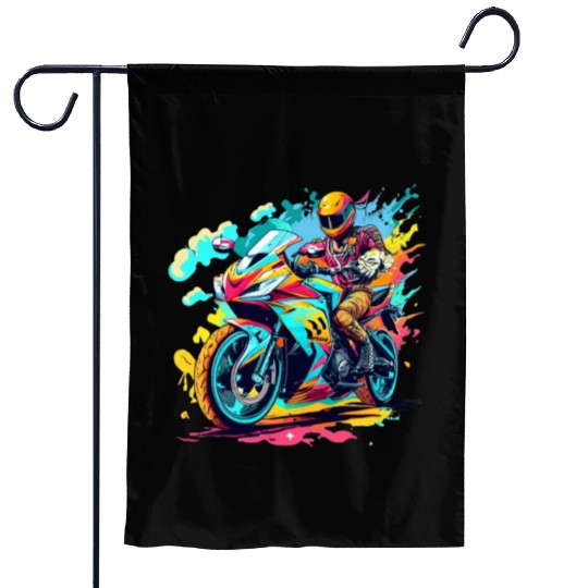 Legend cross motocycle Biker Road Trip Garden Flags