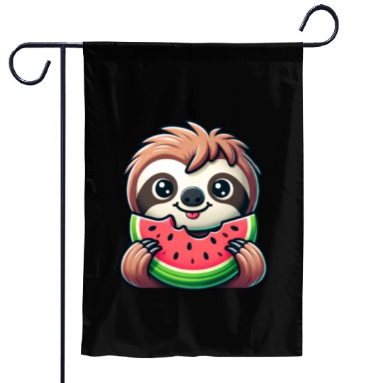 Sloth Summer Fruit Melon Garden Flags