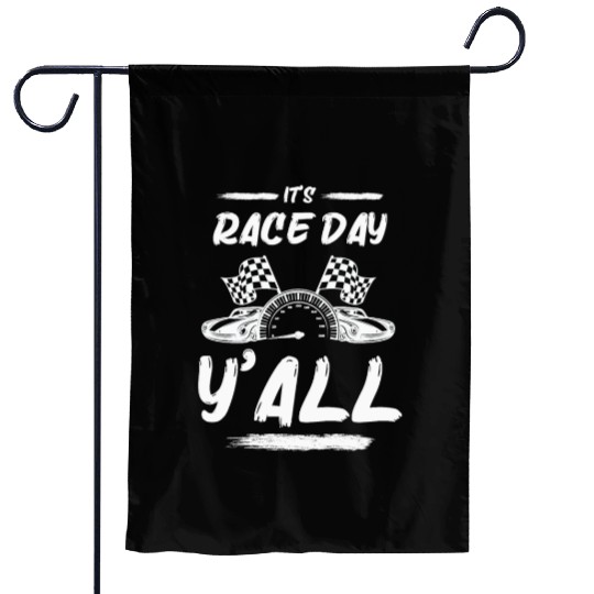 Race Day Car Raceday Trackday Fun Motosports Fan Garden Flags