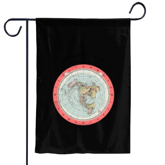 Flat Earth Theory World Map - Funny Conspiracy The Garden Flags