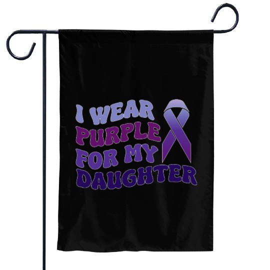 I Wear Purple For My Daughter Mom Dad Epilepsy Garden Flags