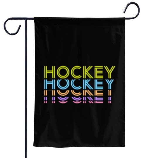 Hockey Colorful Typography Garden Flags